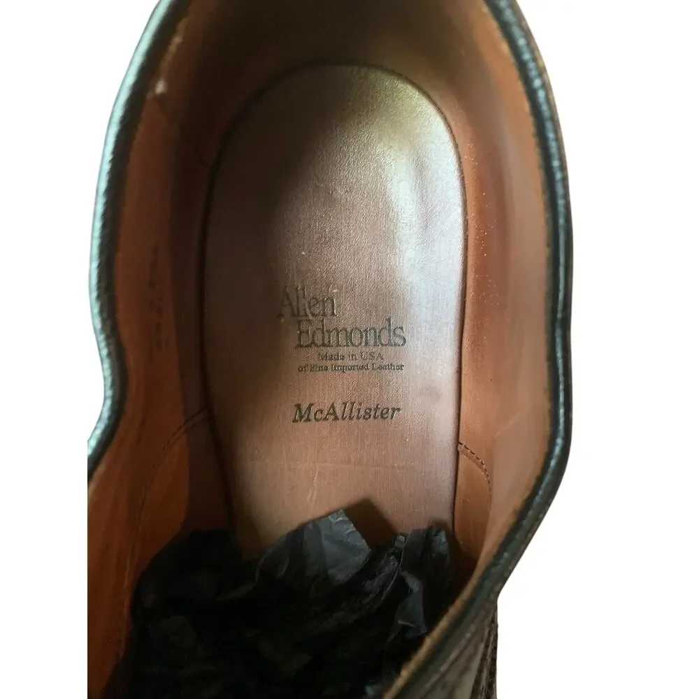 Allen Edmonds McAllister Wingtip Black Leather Oxford‎ Shoes Mens 15 B USA 691N